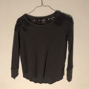 Grey American eagle back cutout top